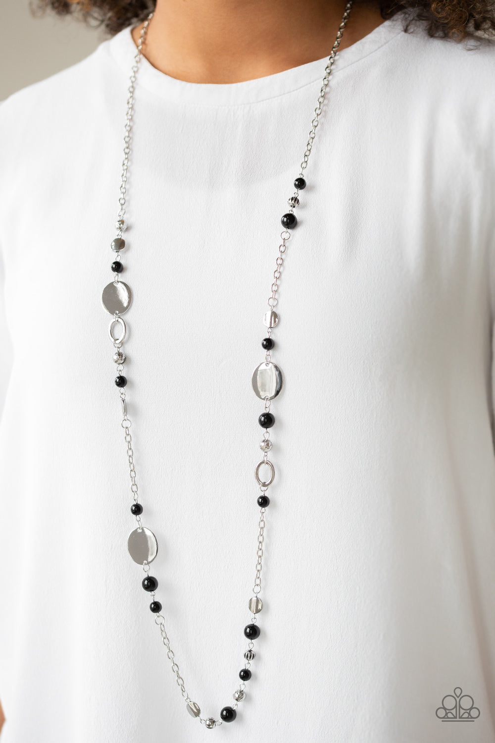 Paparazzi Serenely Springtime - Black Necklace 