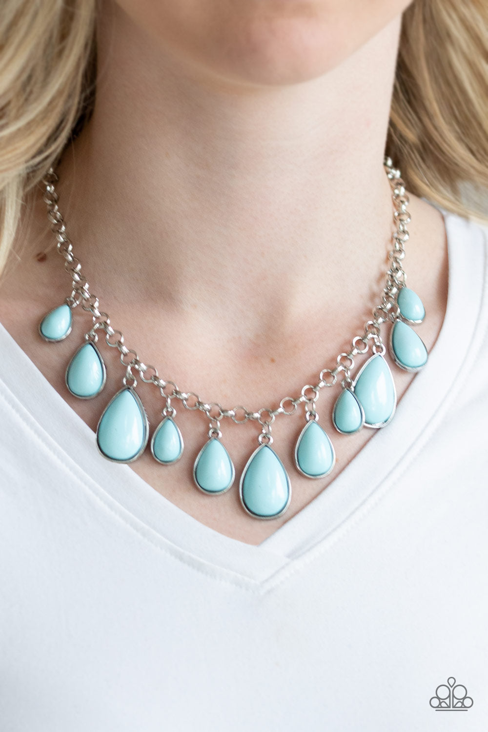 Jaw-Dropping Diva - Blue Necklace 