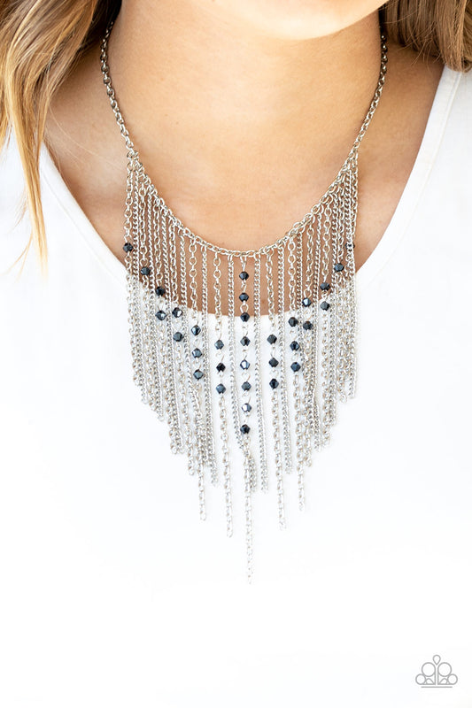 Paparazzi First Class Fringe - Blue Necklace 