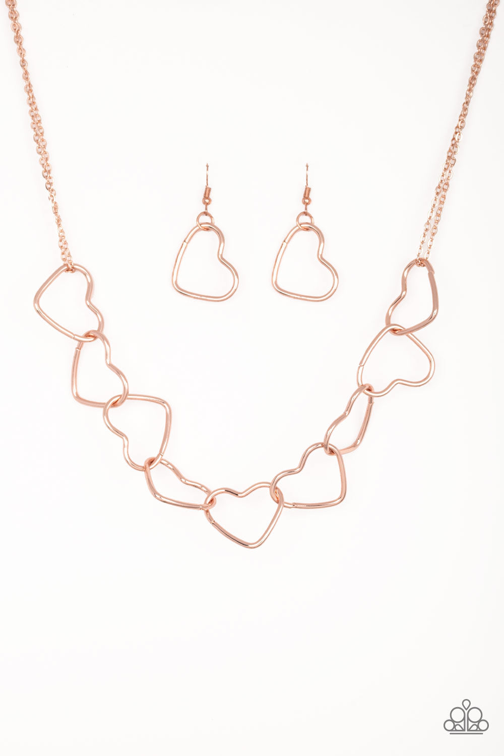 Paparazzi Unbreak My Heart - Rose Gold Necklace 