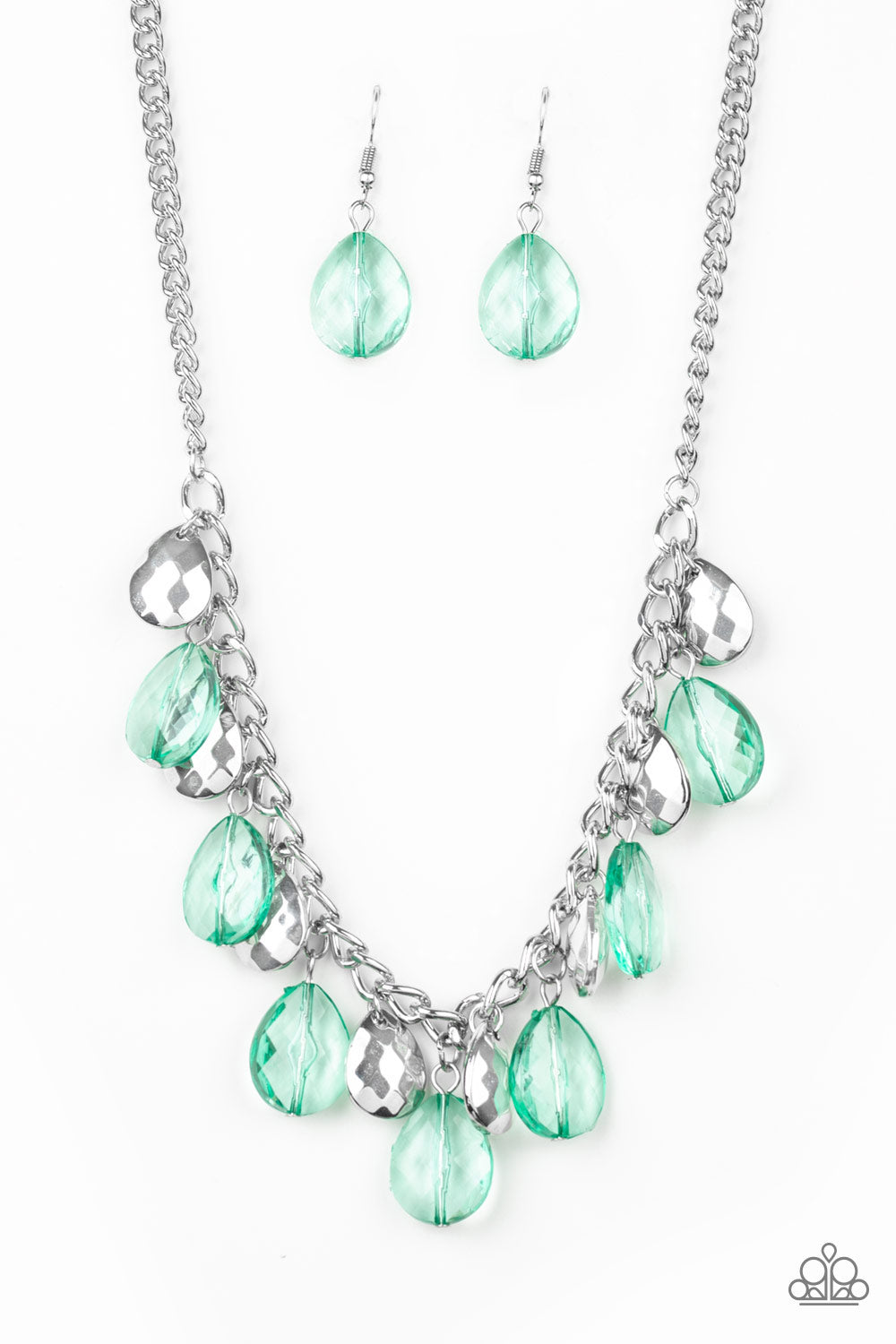 Paparazzi No Tears Left To Cry - Green Necklace