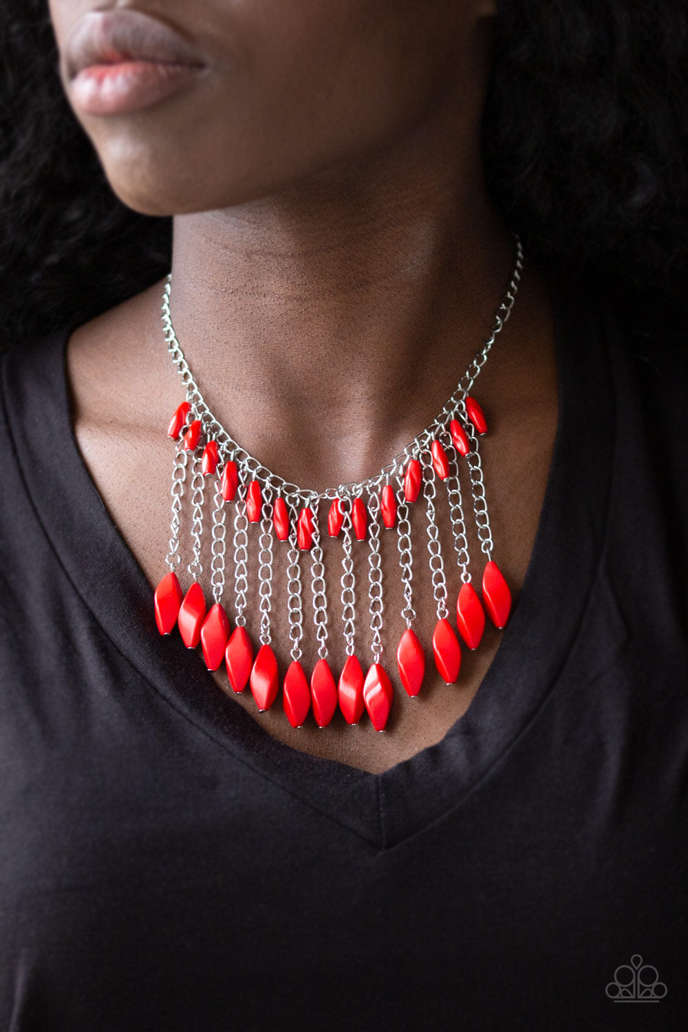 Paparazzi Venturous Vibes - Red Necklace 