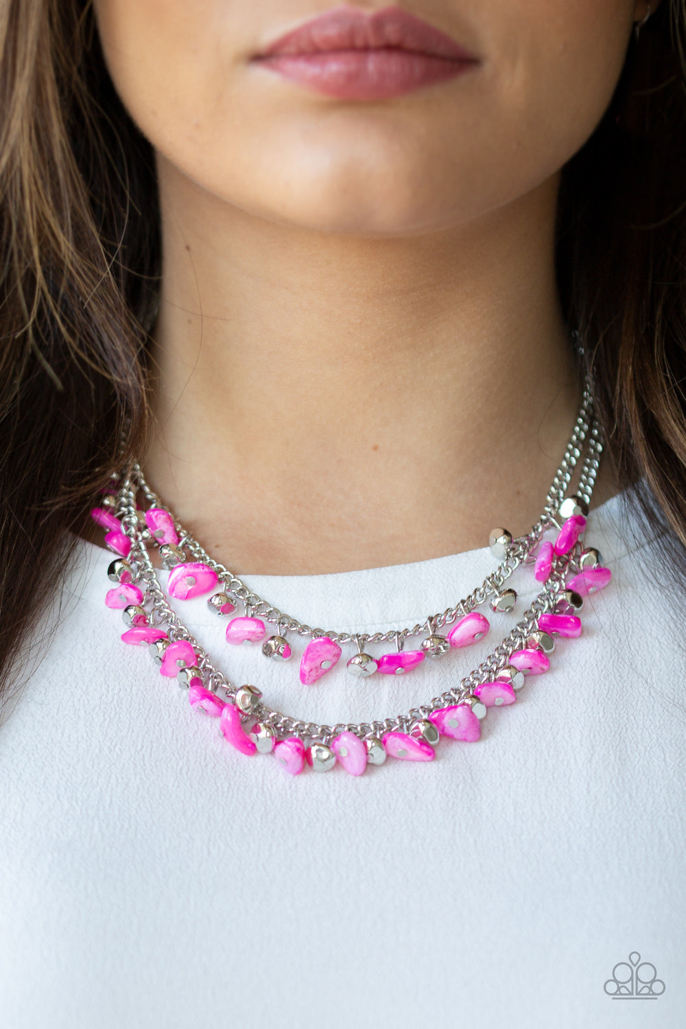 Paparazzi Pebble Pioneer - Pink Necklace 