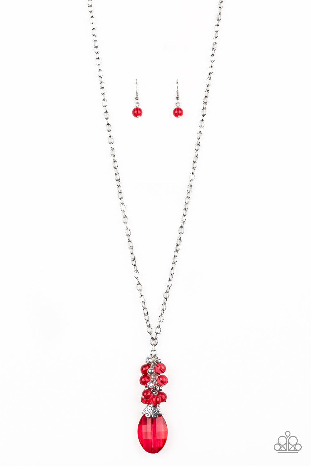 Paparazzi Crystal Cascade - Red Necklace 