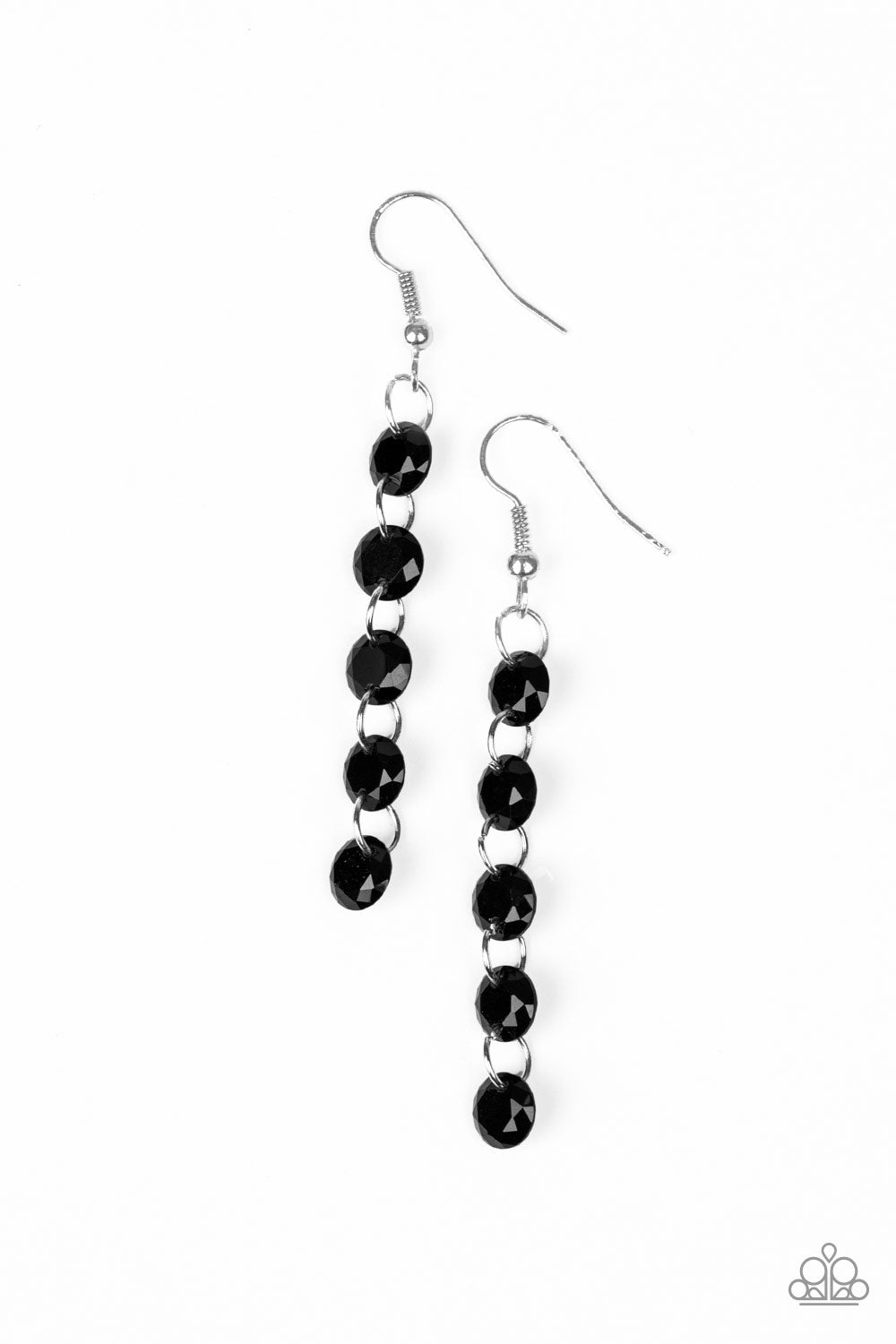 Paparazzi Trickle-Down Effect - Black Earrings 