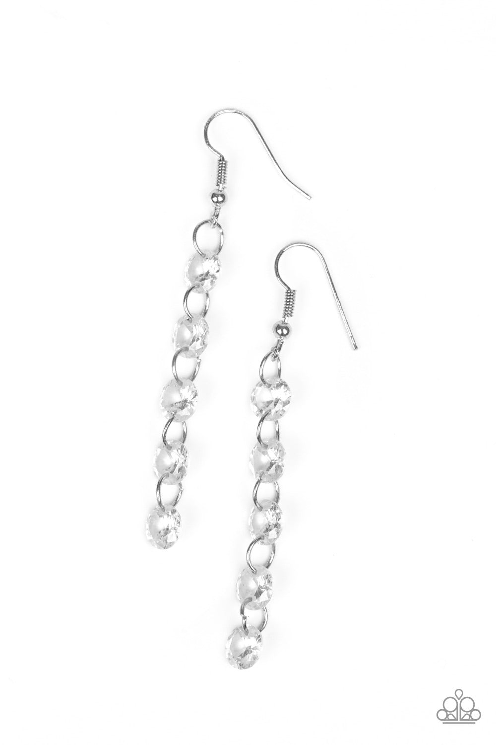 Trickle-Down Effect - White Earrings 