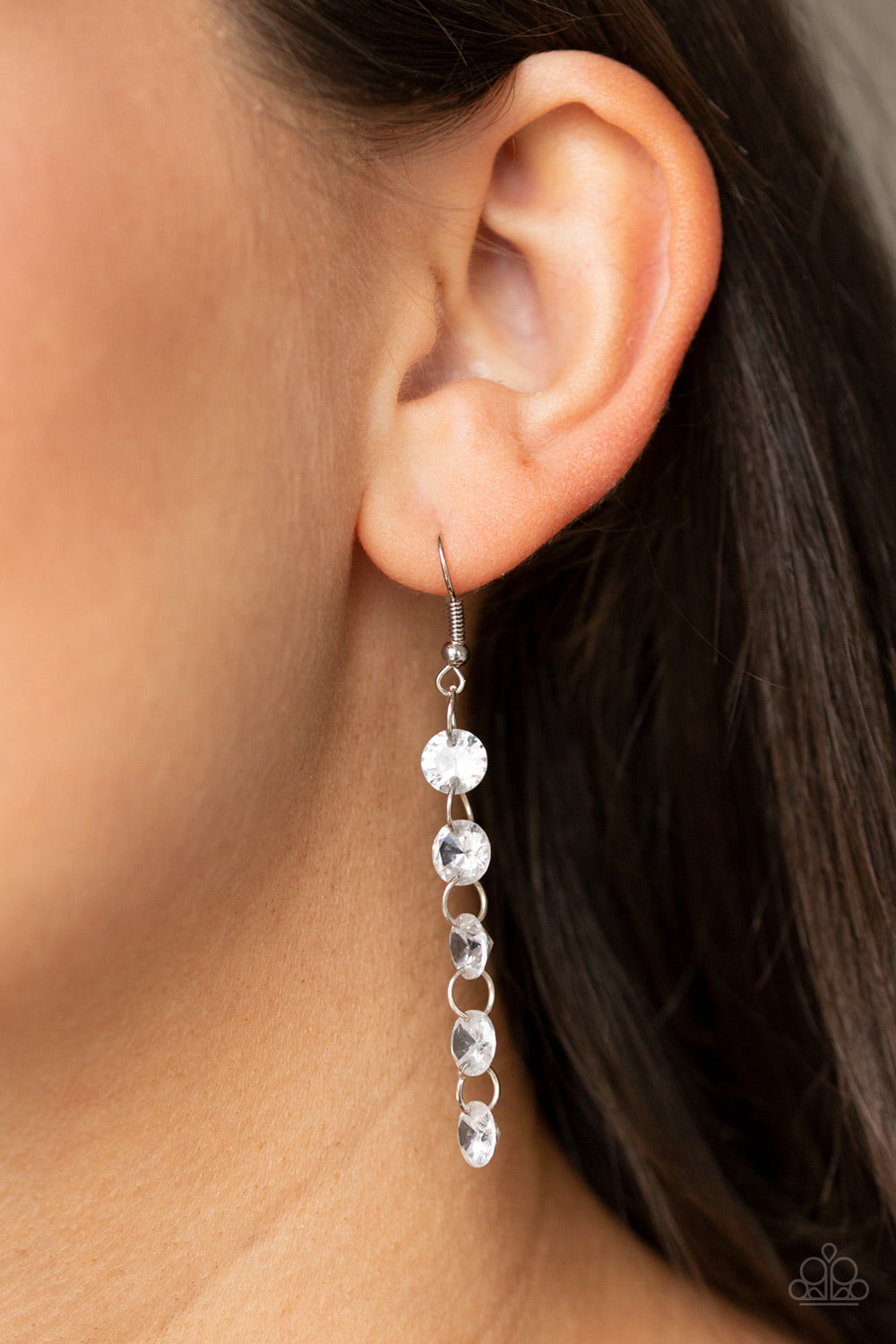 Trickle-Down Effect - White Earrings 