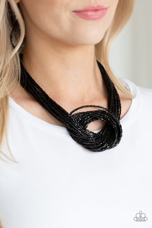 Knotted Knockout - Black Necklace