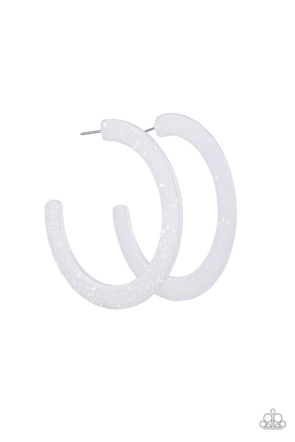 HAUTE Tamale - White Hoop Earring