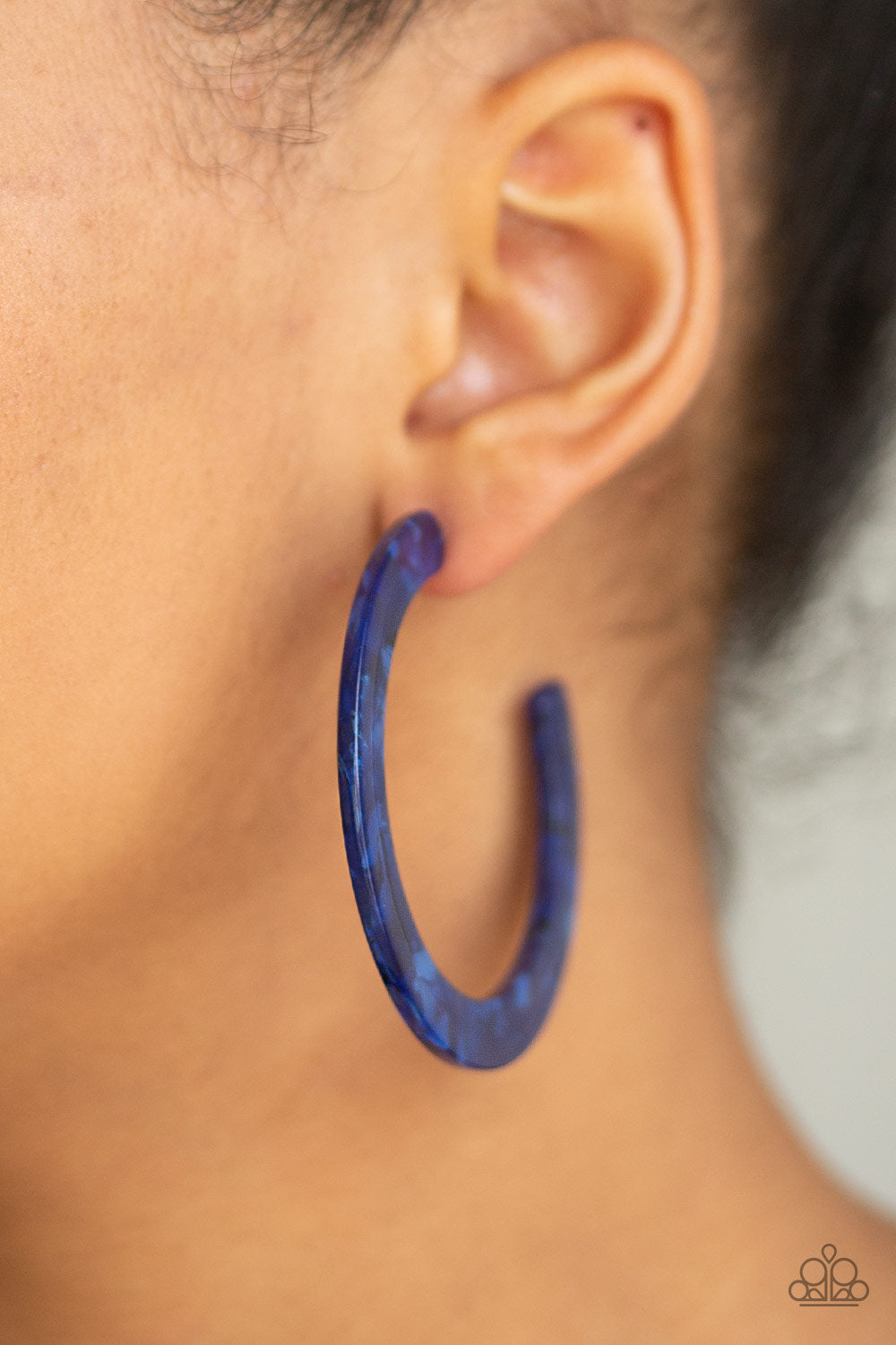 Paparazzi HAUTE Tamale - Blue Hoop Earrings 