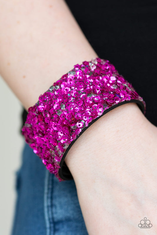 Paparazzi Starry Sequins - Pink Urban Bracelet 