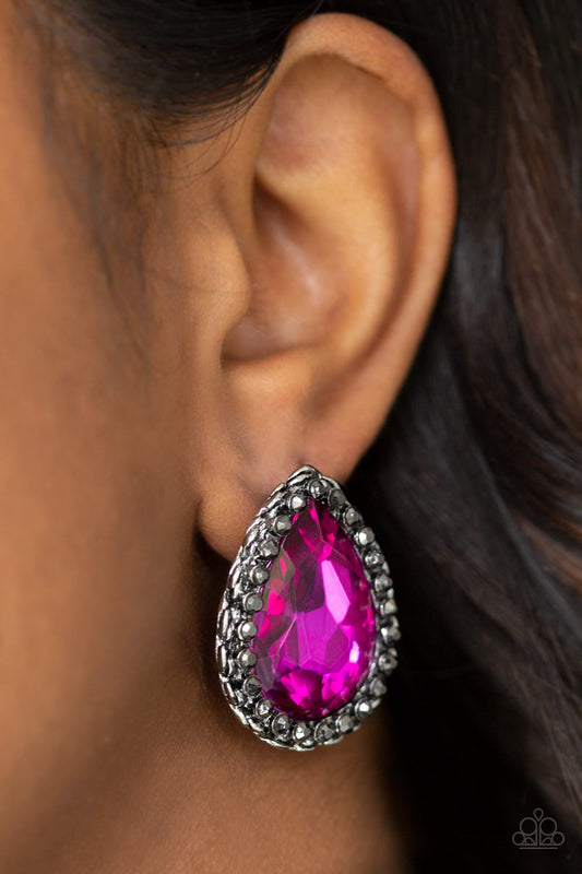 Dare To Shine - Pink Post Earrings