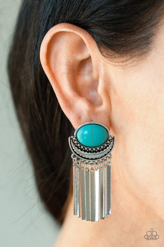 Paparazzi Monsoon Season - Blue Post Earrings 