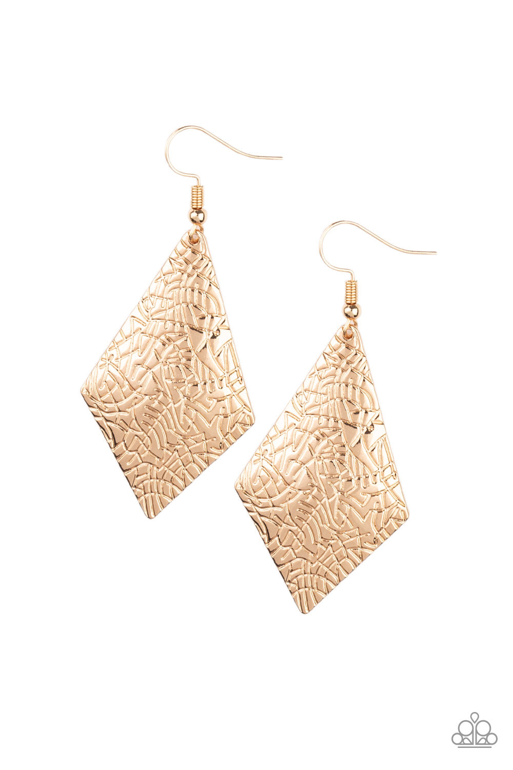 Paparazzi Texture Retreat - Gold Earrings 