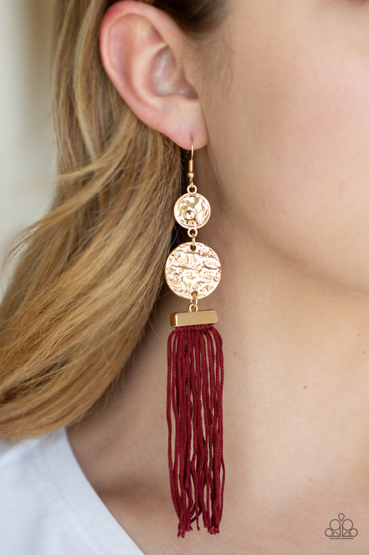 Lotus Gardens - Red Earrings 