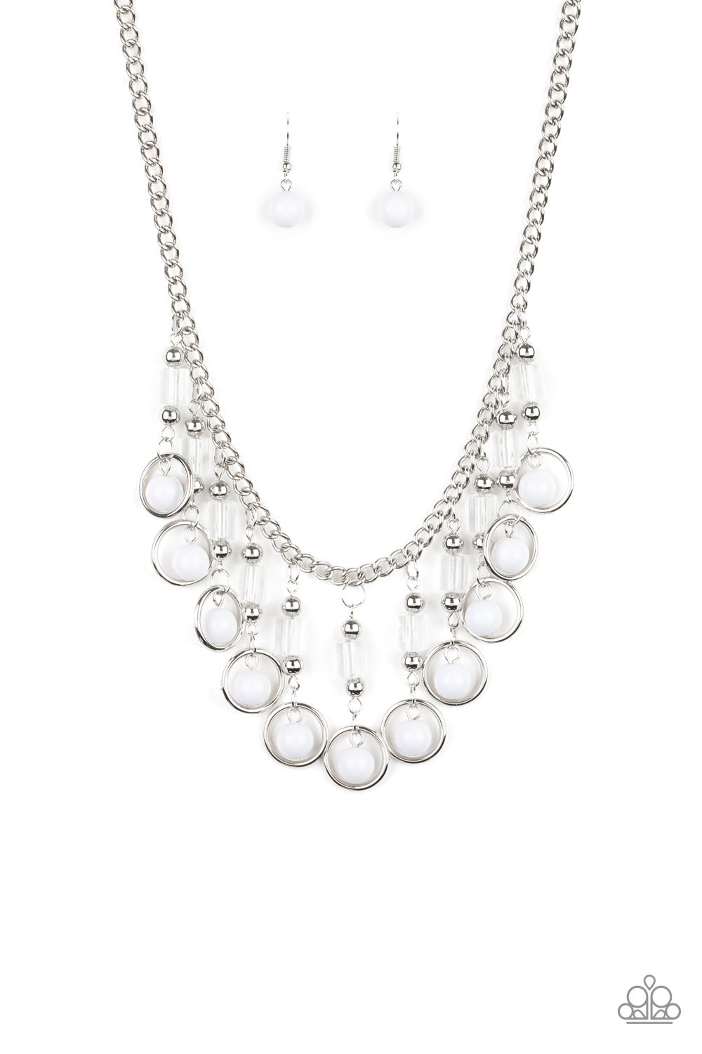 Paparazzi Cool Cascade - White Necklace