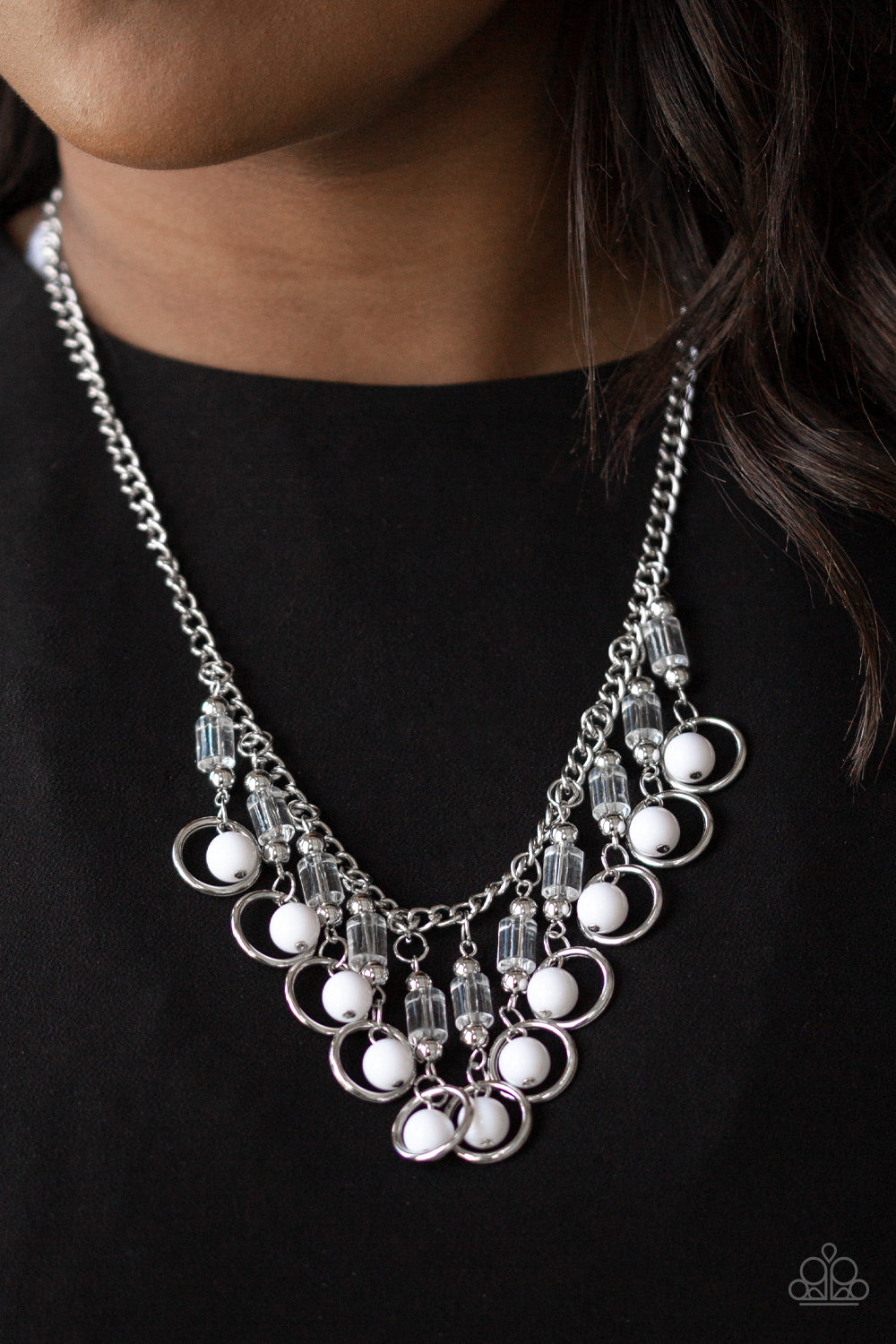 Paparazzi Cool Cascade - White Necklace