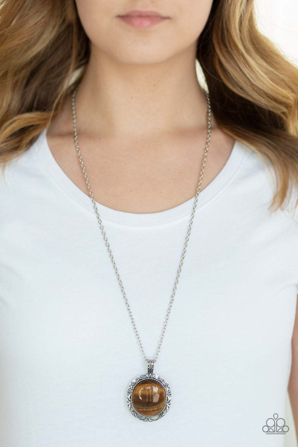 Stone Aura - Brown Necklace