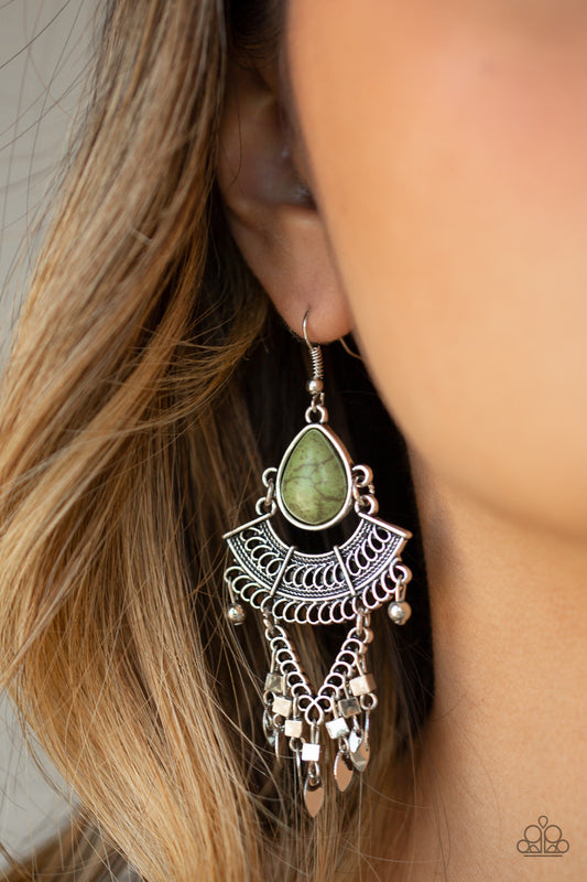 Vintage Vagabond - Green Earrings 