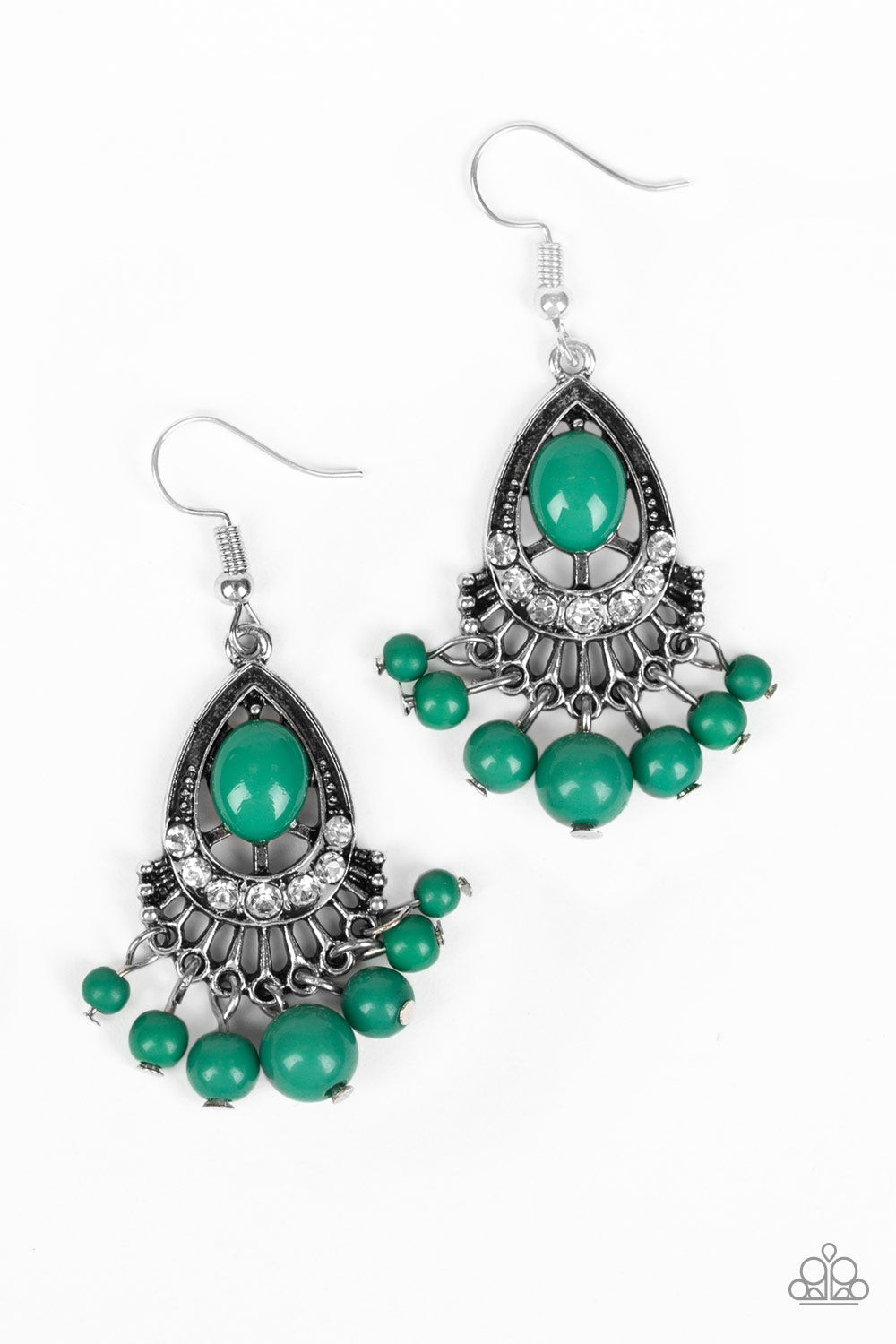 Paparazzi Floating On HEIR - Green Earrings 