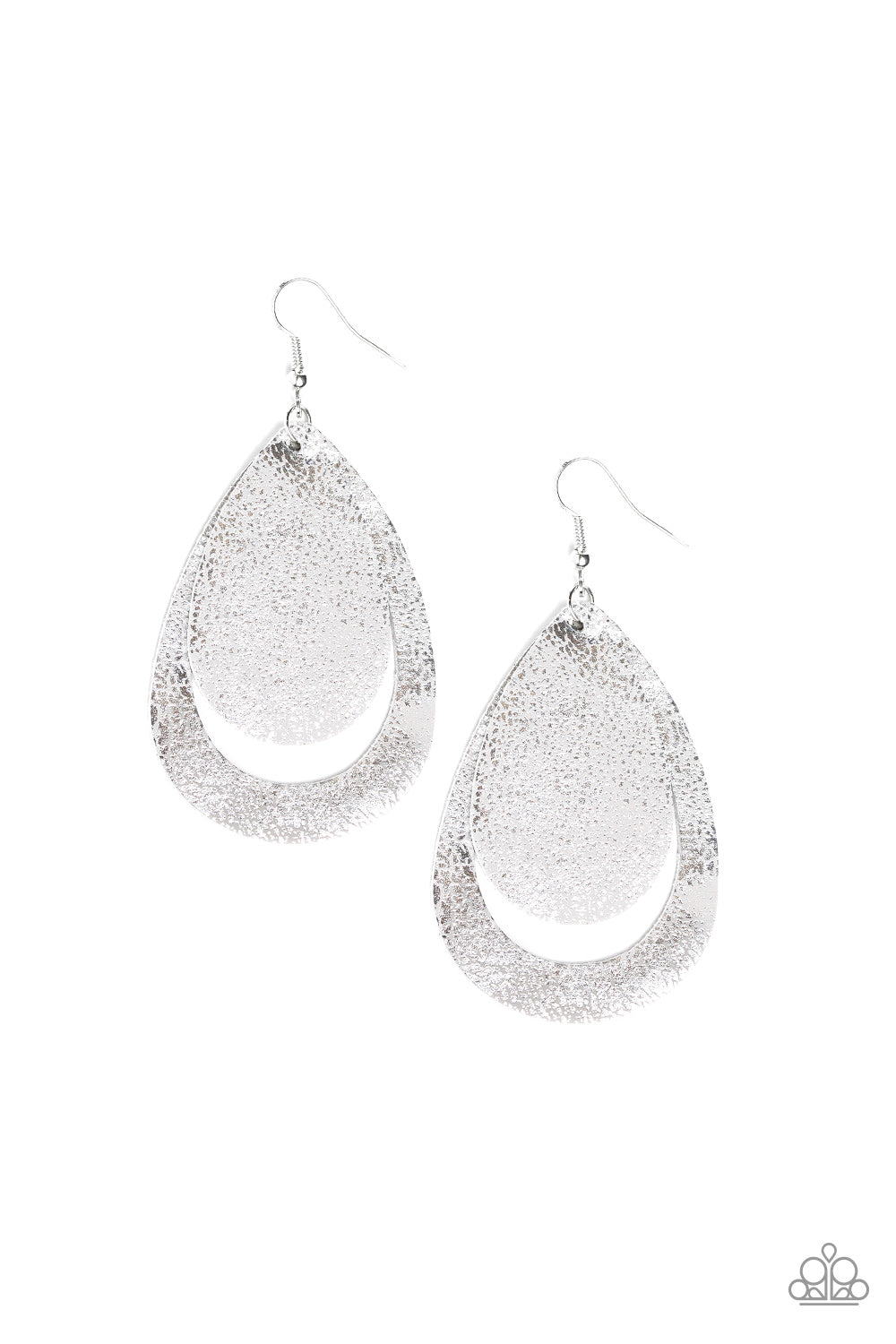 Paparazzi Fiery Firework - Silver Earrings 