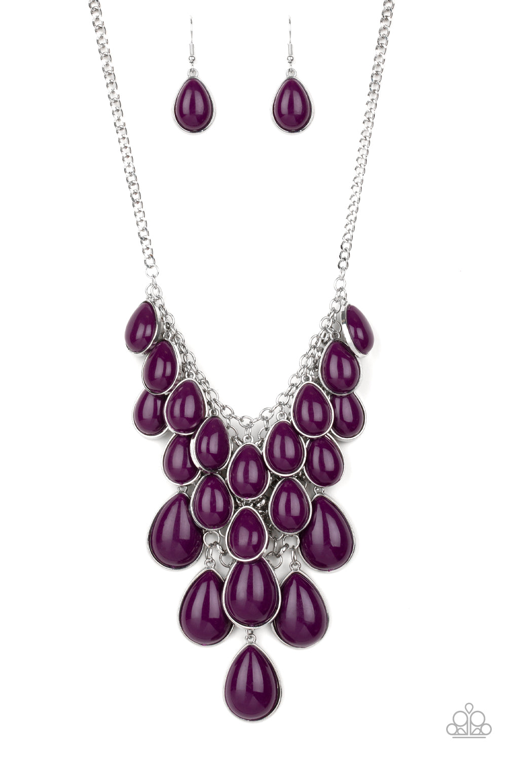 Shop Til You TEARDROP - Purple Necklace 