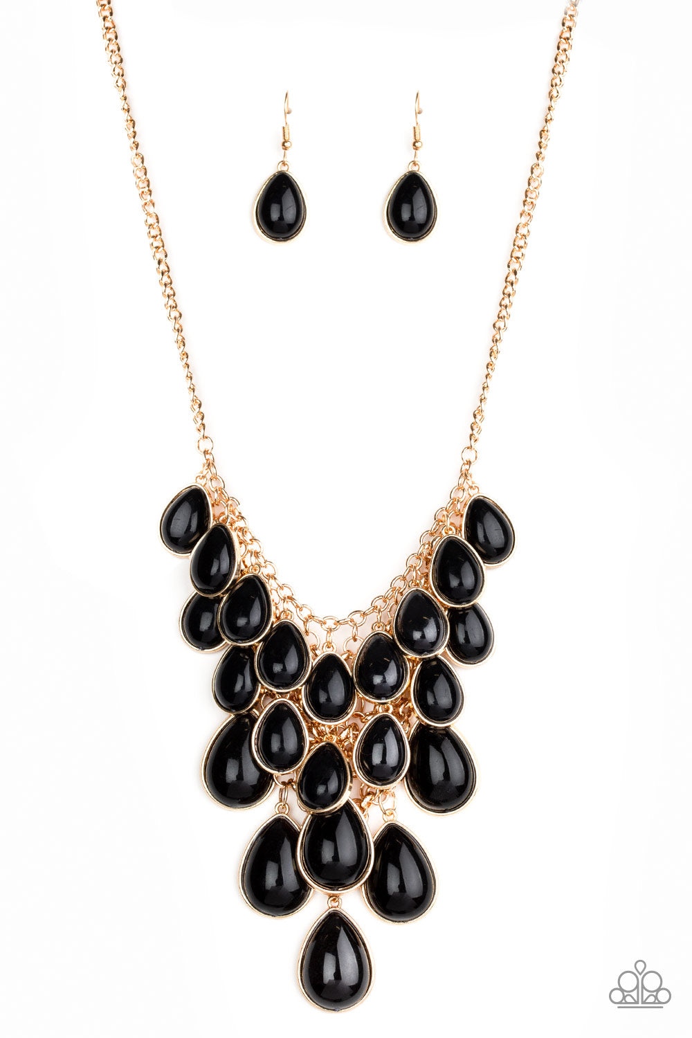 Paparazzi Shop Til You TEARDROP - Black Necklace 