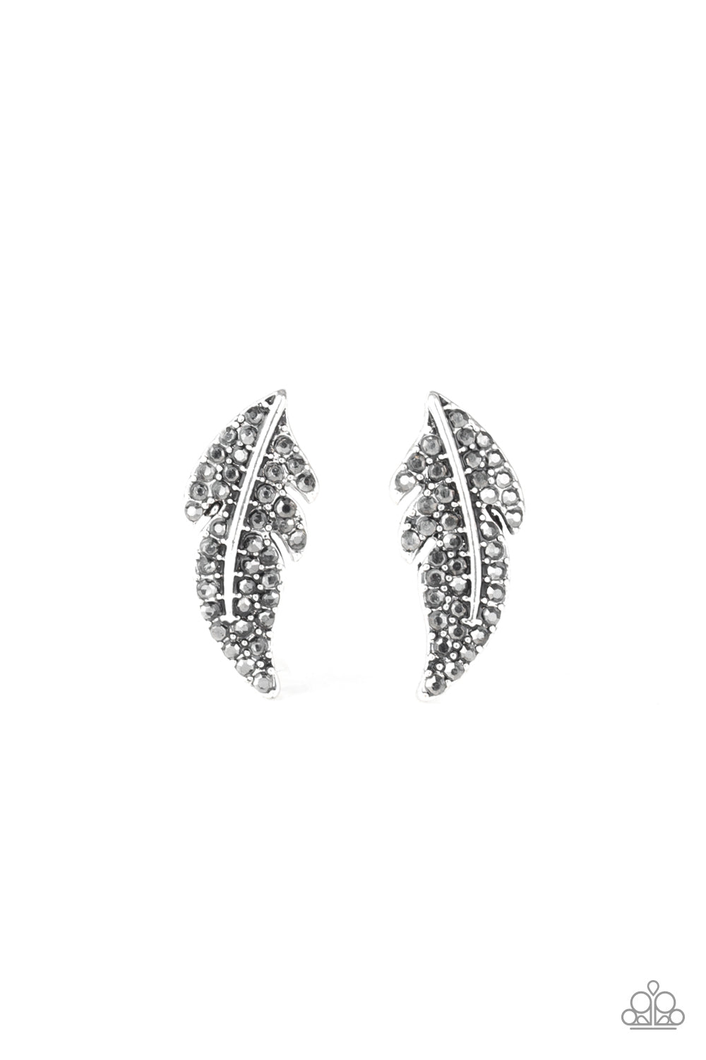 Feathered Fortune - Silver Post Earrings 