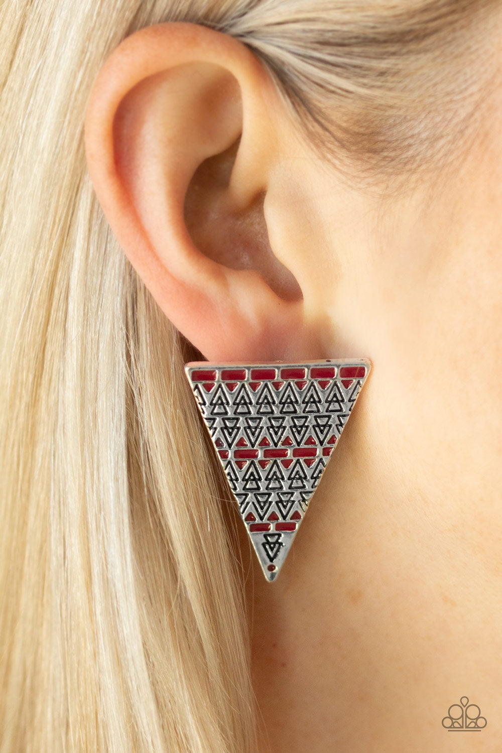 Terra Tricolor - Red Post Earrings