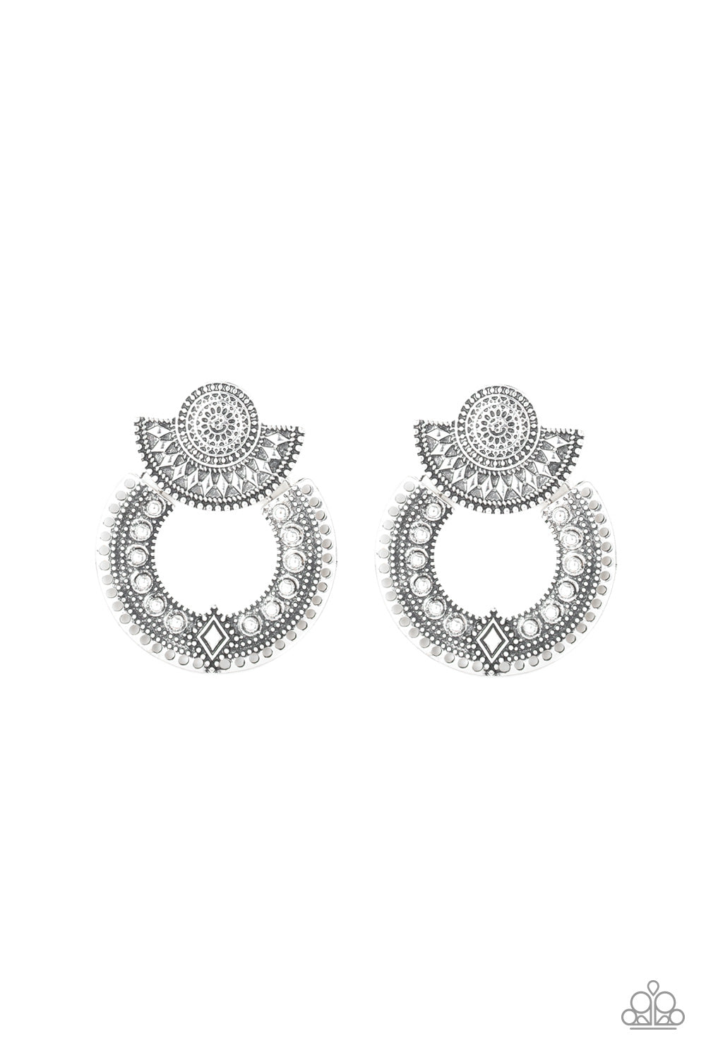 Paparazzi Texture Takeover - Silver Post Earrings 