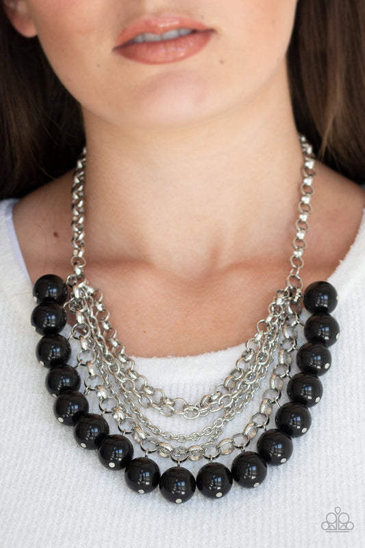 Paparazzi One-Way WALL STREET - Black Necklace 