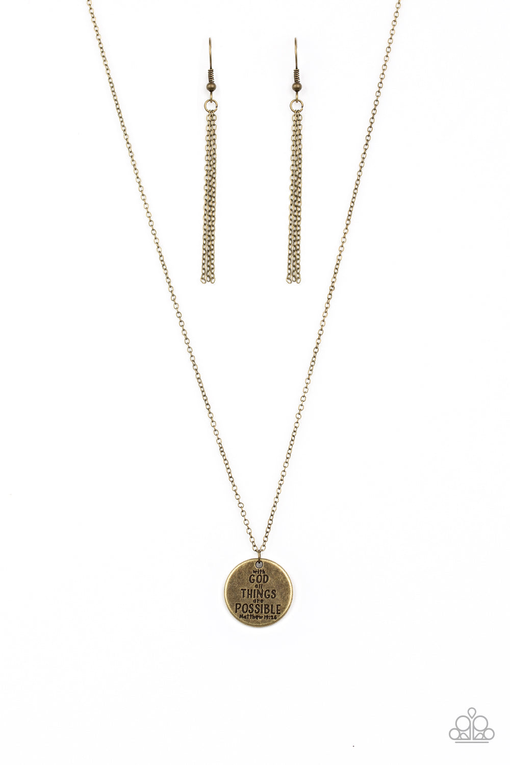 Paparazzi All Things Are Possible - Brass Necklace 