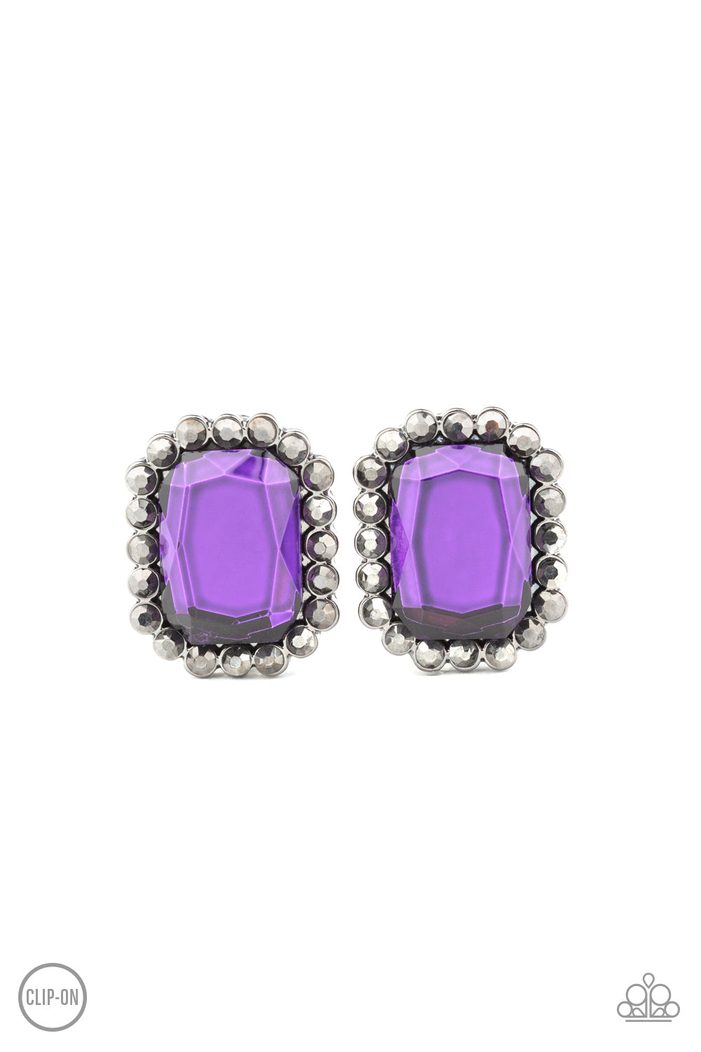 Paparazzi Glitter Enthusiast - Purple Clip-On Earrings