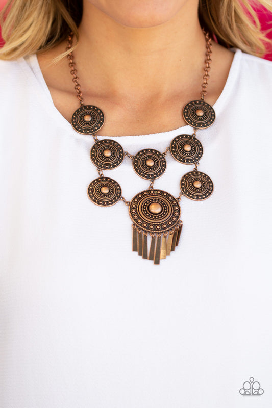 Paparazzi Modern Medalist - Copper Necklace 