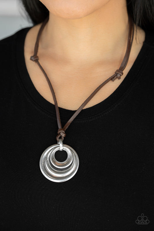 Paparazzi Desert Spiral - Silver Urban Necklace 