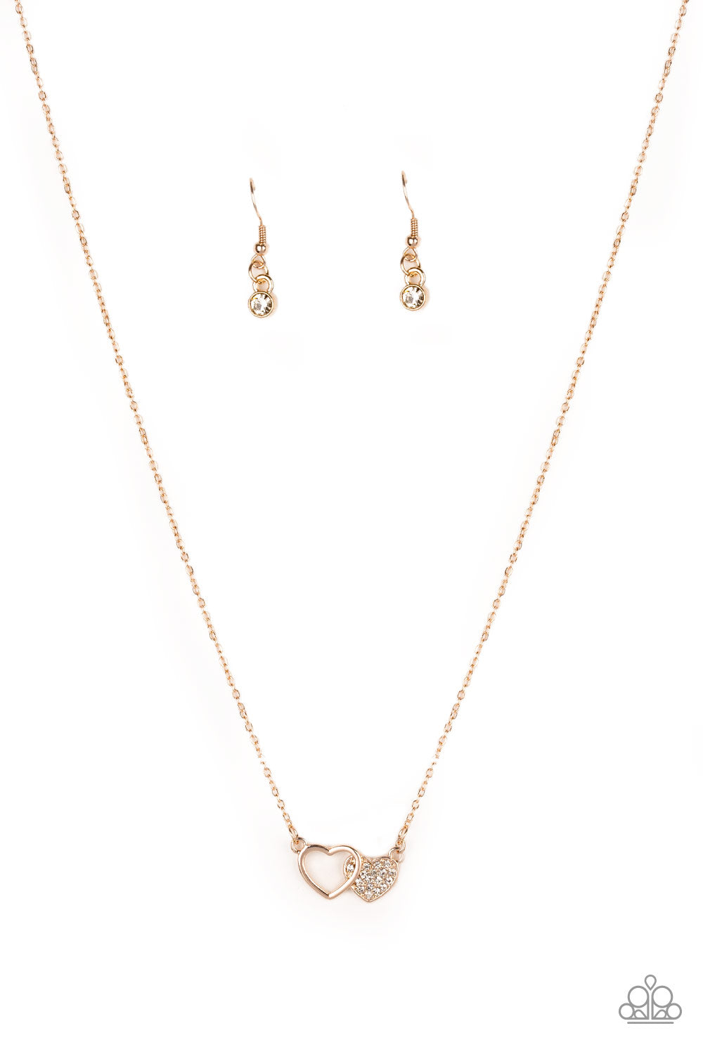 Paparazzi Charming Couple - Rose Gold Necklace 