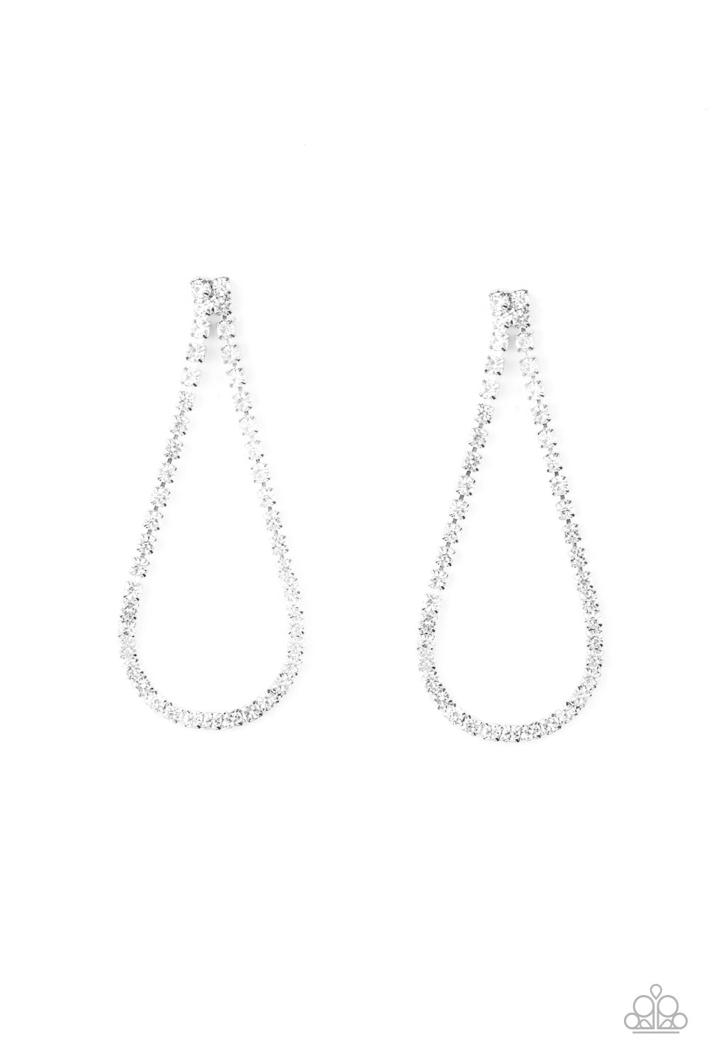 Diamond Drops - White Post Earrings 