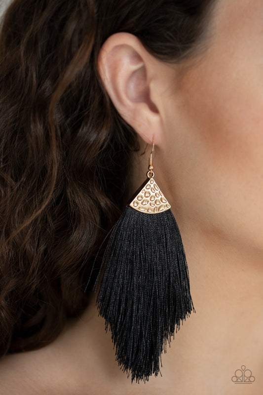 Paparazzi Tassel Tempo - Gold Earrings 