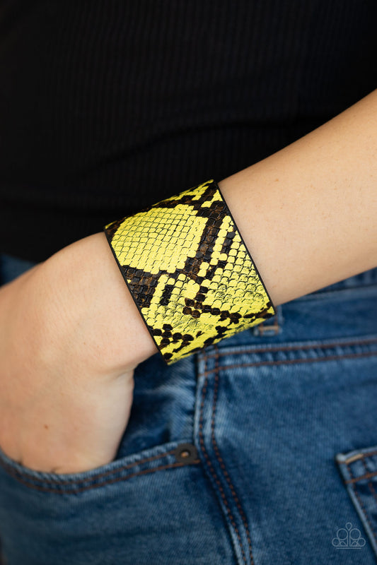 Paparazzi The Rest Is HISS-tory - Yellow Urban Bracelet 