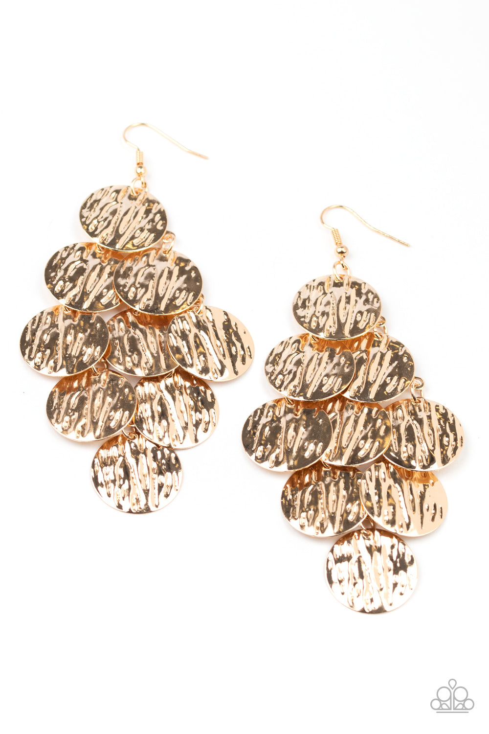 Paparazzi Uptown Edge - Gold Earrings 