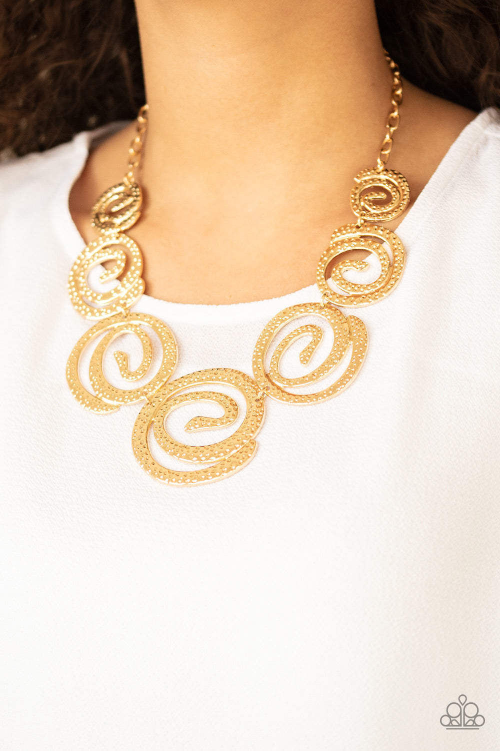 Statement Swirl - Gold Necklace 