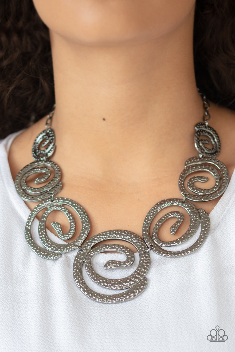 Paparazzi Statement Swirl - Black Necklace 