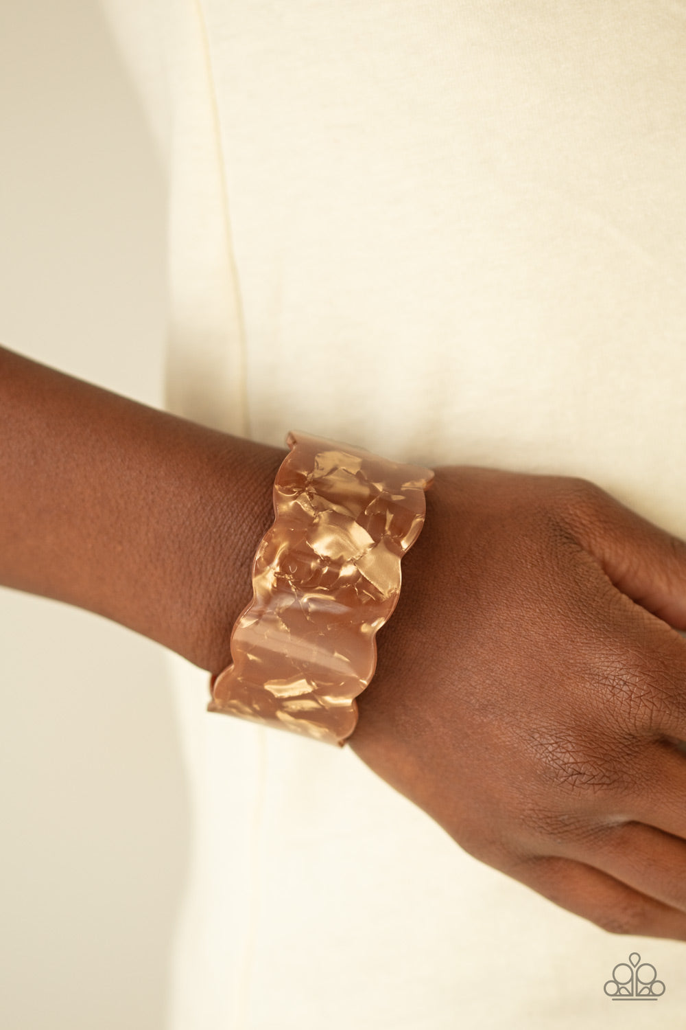 Retro Ruffle - Brown Bracelet