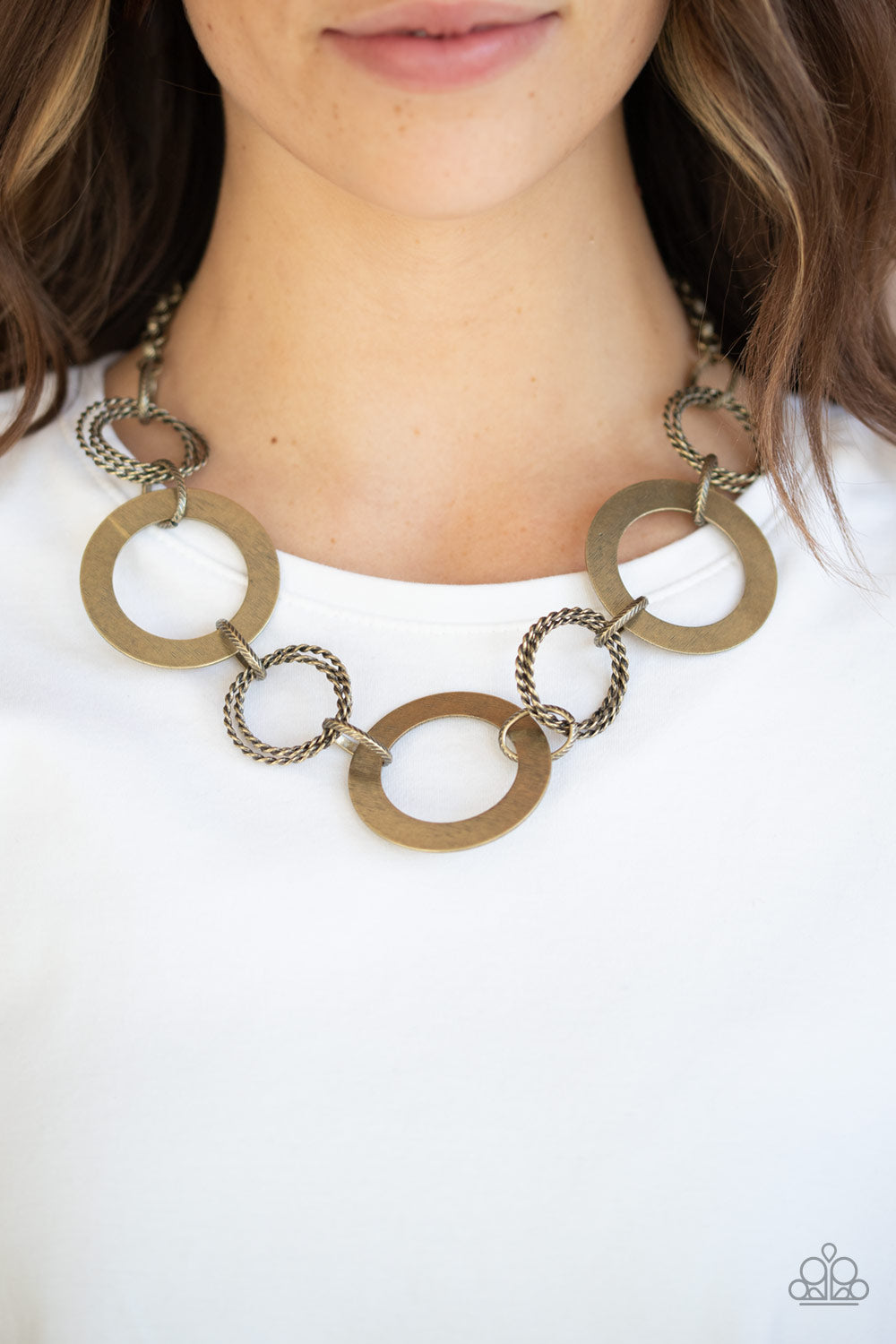 Paparazzi Ringed in Radiance - Brass Necklace 