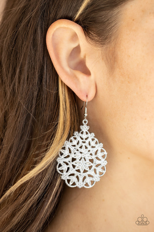 Floral Affair - White Earring