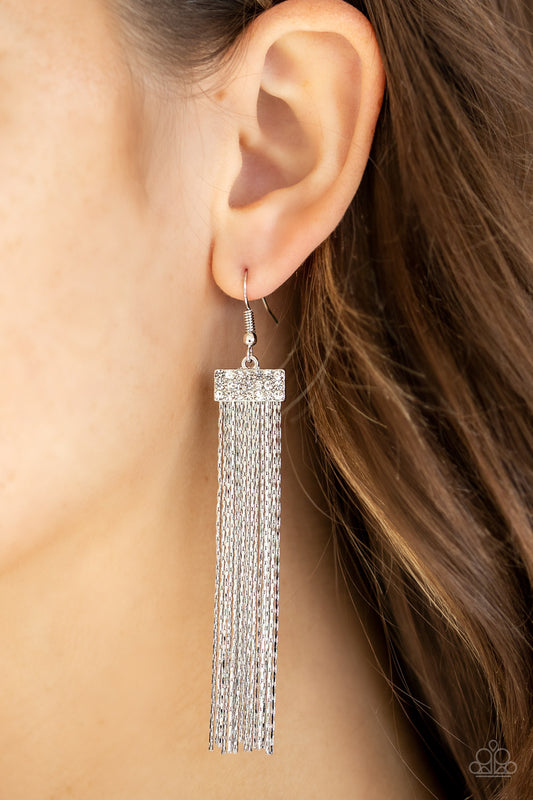 Twinkling Tapestry - White Earrings 