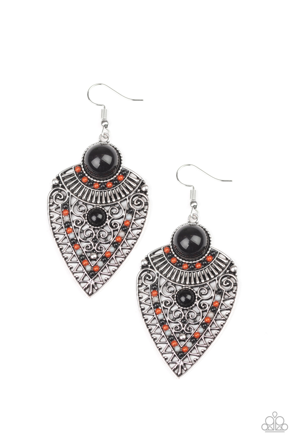 Tribal Territory - Black Earrings 