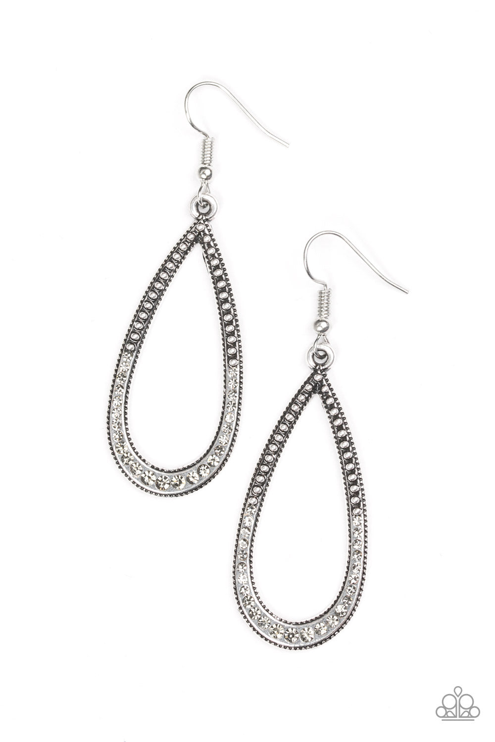 Paparazzi Dripping In Diamonds - Silver Earrings - Kingdom Bling Showroom