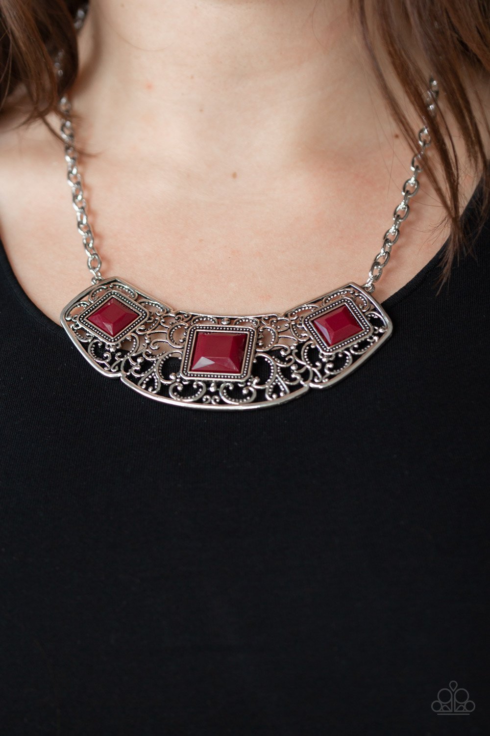 Paparazzi Feeling Inde-PENDANT - Red Necklace 