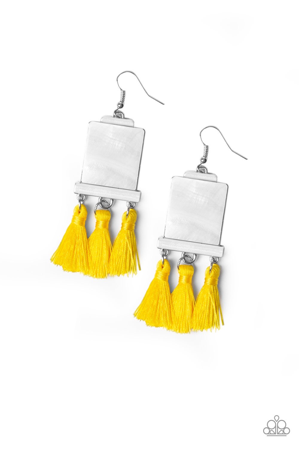 Paparazzi Tassel Retreat - Yellow Earrings 